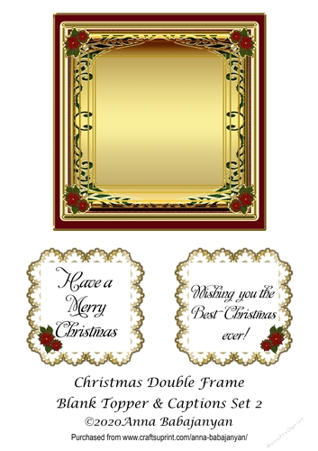 Christmas Double Frame Blank Topper & Captions Set 2