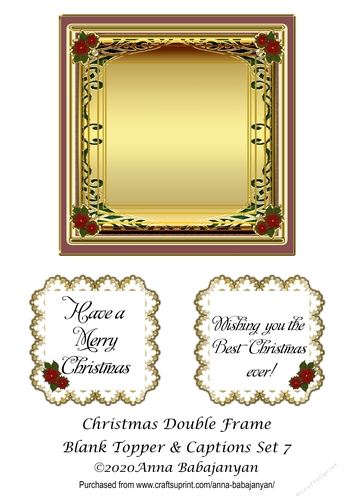 Christmas Double Frame Blank Topper & Captions Set 7