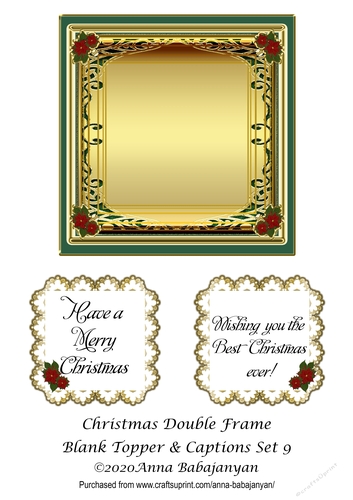 Christmas Double Frame Blank Topper & Captions Set 9