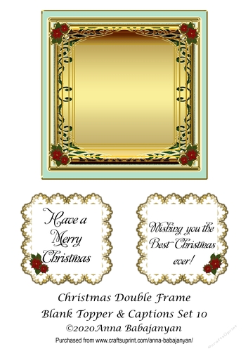 Christmas Double Frame Blank Topper & Captions Set 10