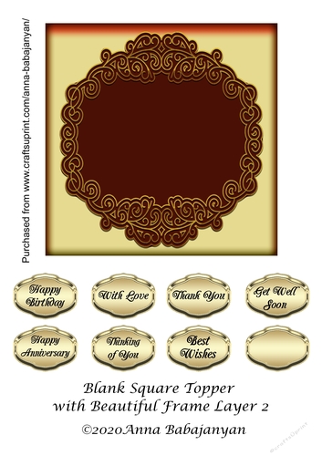 Blank Square Topper with Beautiful Frame Layer 2