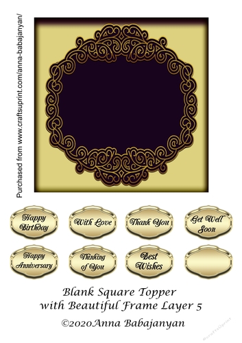 Blank Square Topper with Beautiful Frame Layer 5