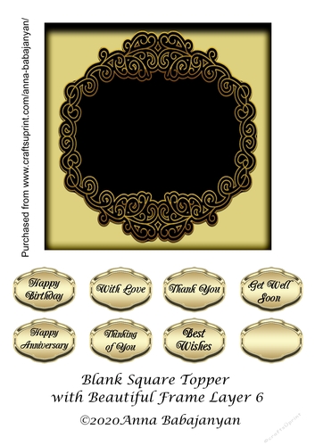 Blank Square Topper with Beautiful Frame Layer 6