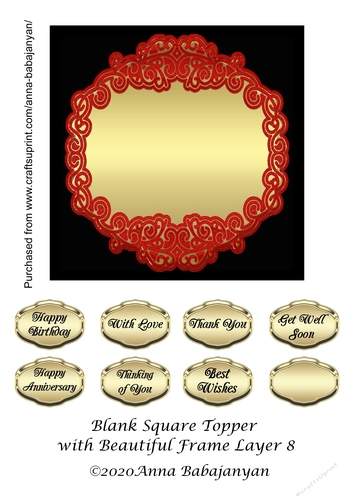 Blank Square Topper with Beautiful Frame Layer 8