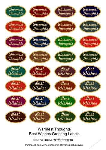 Warmest Thoughts Best Wishes Greeting Labels
