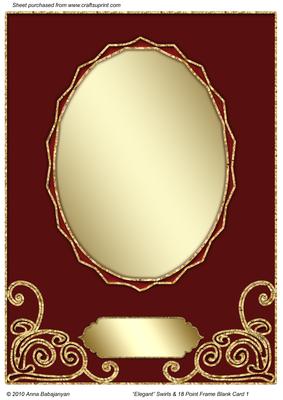 Elegant Swirls & 18 Point Frame Blank Card 1
