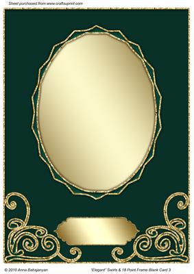 Elegant Swirls & 18 Point Frame Blank Card 3