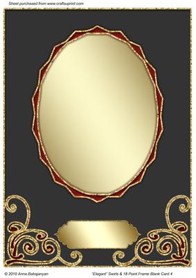 Elegant Swirls & 18 Point Frame Blank Card 4