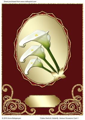 Callas Swirls & Butterfly Various Occasions Card 1