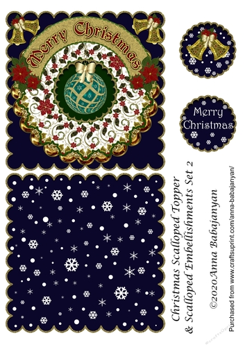Christmas Scalloped Topper & Scalloped Embellishments Set 2