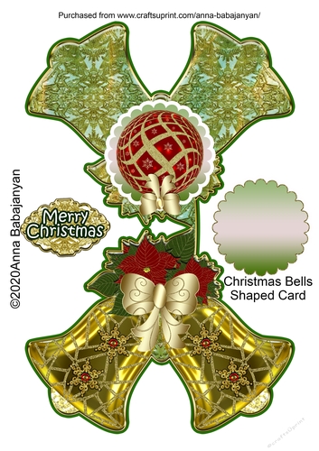 Christmas Bells Shaped Card