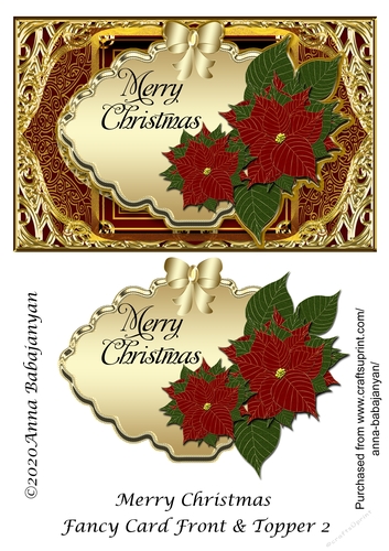 Merry Christmas Fancy Card Front & Topper 2