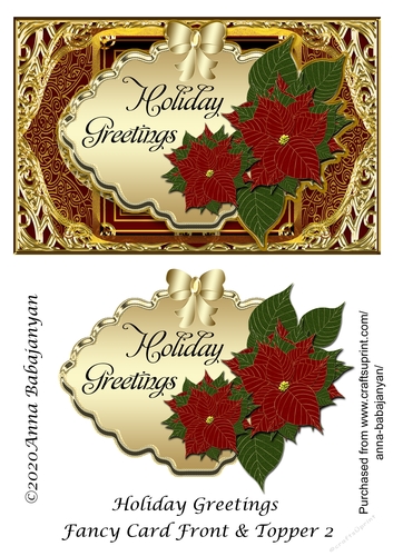 Holiday Greetings Fancy Card Front & Topper 2
