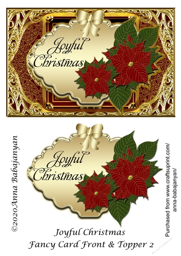 Joyful Christmas Fancy Card Front & Topper 2