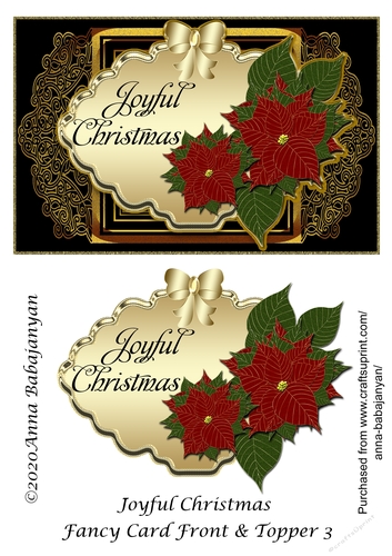 Joyful Christmas Fancy Card Front & Topper 3