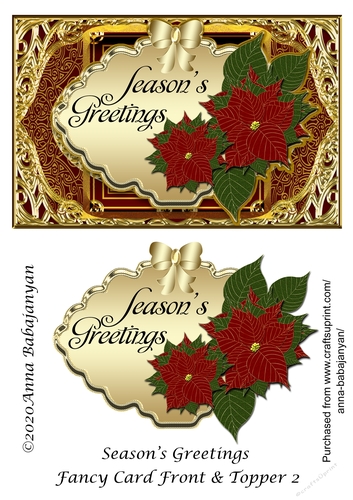 Seasons Greetings Fancy Card Front & Topper 2