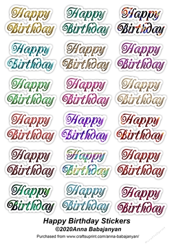 Happy Birthday Stickers