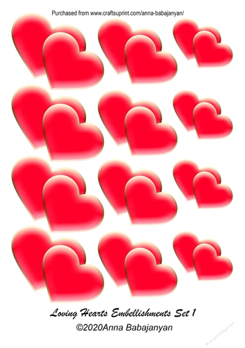 Loving Hearts Embellishments Set 1