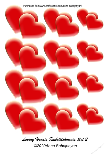 Loving Hearts Embellishments Set 2