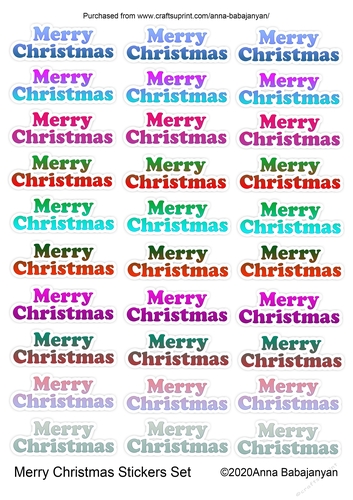 Merry Christmas Stickers Set