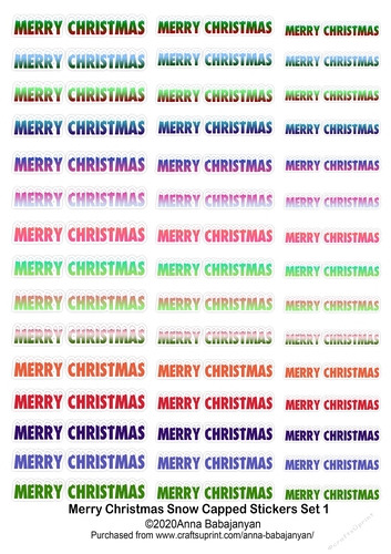 Merry Christmas Snow Capped Stickers Set 1