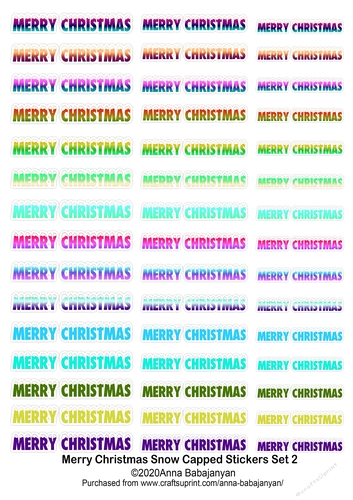 Merry Christmas Snow Capped Stickers Set 2