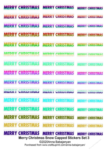 Merry Christmas Snow Capped Stickers Set 3
