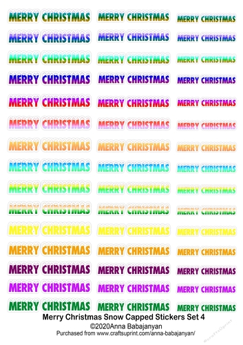 Merry Christmas Snow Capped Stickers Set 4