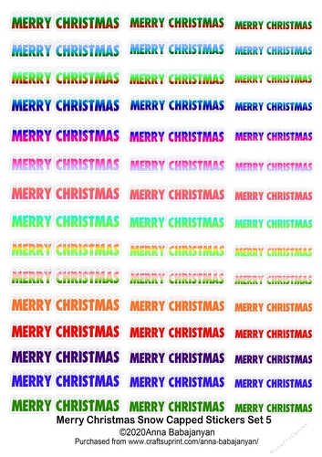 Merry Christmas Snow Capped Stickers Set 5