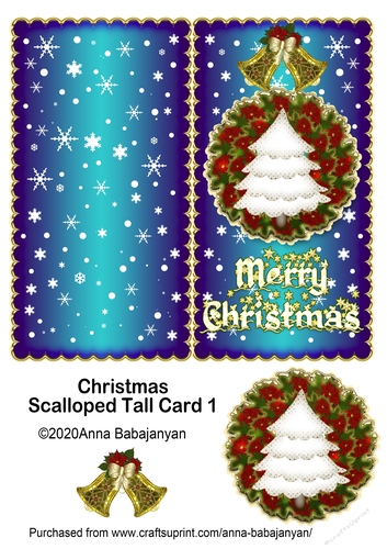 Christmas Scalloped Tall Card 1
