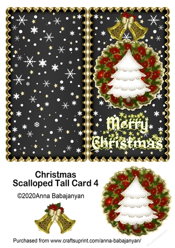 Christmas Scalloped Tall Card 4