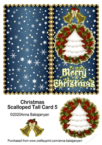 Christmas Scalloped Tall Card 5