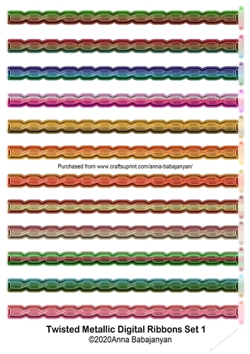 Twisted Metallic Digital Ribbons Set 1