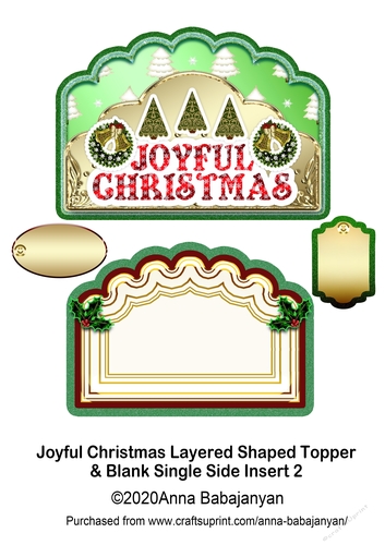 Joyful Christmas Layered Shaped Topper & Blank Single Side Insert 2