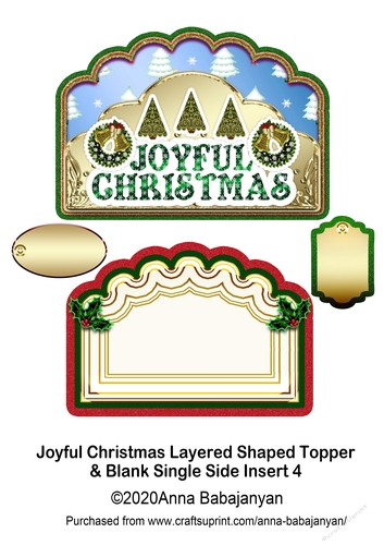 Joyful Christmas Layered Shaped Topper & Blank Single Side Insert 4