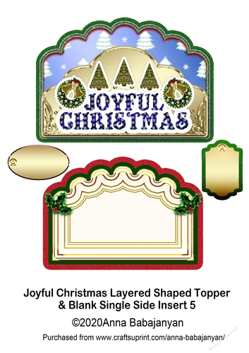 Joyful Christmas Layered Shaped Topper & Blank Single Side Insert 5