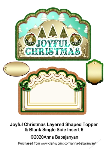 Joyful Christmas Layered Shaped Topper & Blank Single Side Insert 6