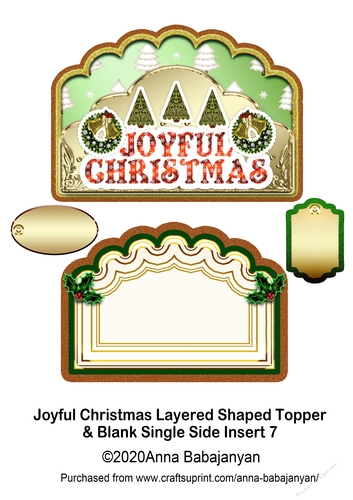 Joyful Christmas Layered Shaped Topper & Blank Single Side Insert 7