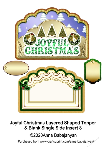 Joyful Christmas Layered Shaped Topper & Blank Single Side Insert 8