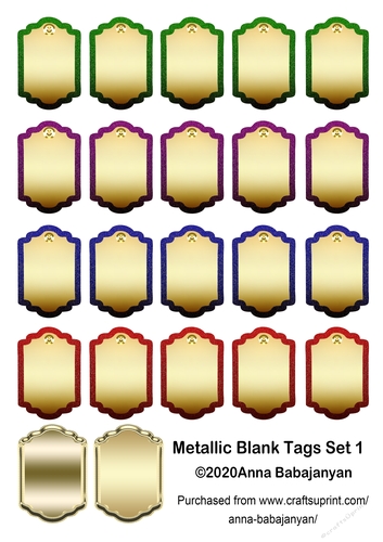 Metallic Blank Tags Set 1