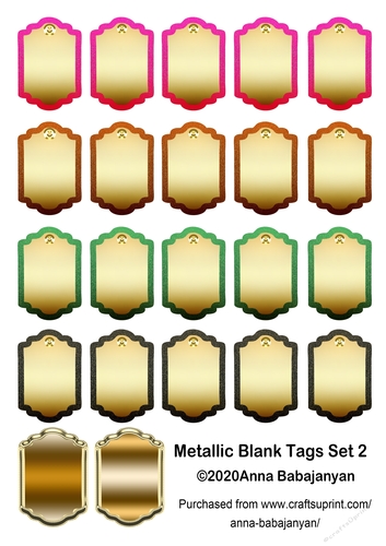 Metallic Blank Tags Set 2