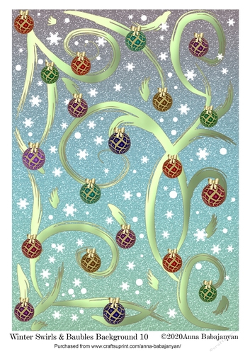 Winter Swirls & Baubles Background 10