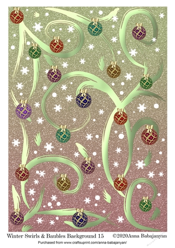 Winter Swirls & Baubles Background 15