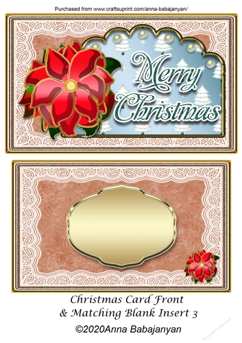 Christmas Card Front & Matching Blank Insert 3