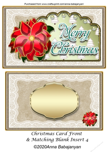 Christmas Card Front & Matching Blank Insert 4
