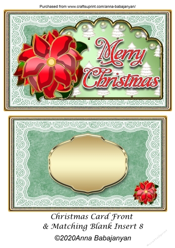 Christmas Card Front & Matching Blank Insert 8
