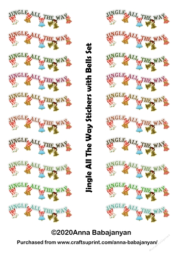 Jingle All The Way Stickers with Bells Set