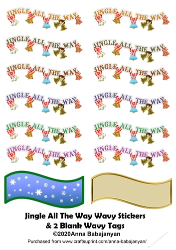 Jingle All The Way Wavy Stickers & 2 Blank Wavy Tags