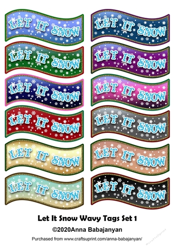 Let It Snow Wavy Tags Set 1