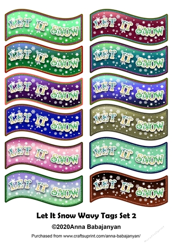 Let It Snow Wavy Tags Set 2